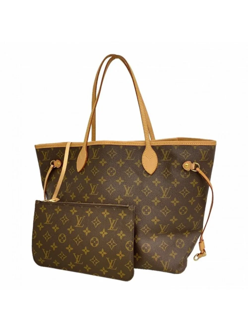Louis Vuitton Tote Monogram Neverfull MM Brown Rose Beige